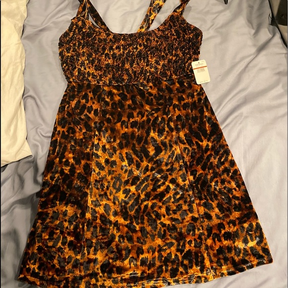 Free People brand new beautiful dress , animal print - leopard - x-small /brown - Picture 7 of 16